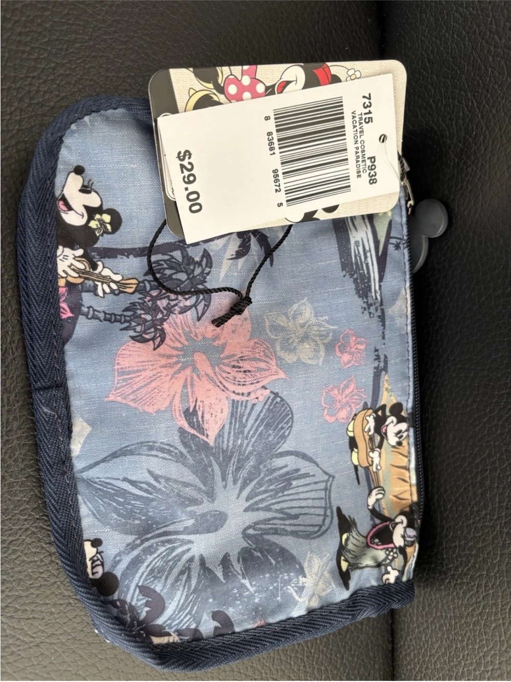 LeSportsac Navy Mickey Hawaiian Print Cosmetic Pouch - Picture 4 of 4